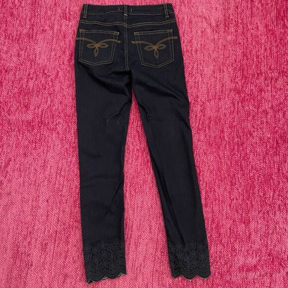 Ted Baker London Yesenia Embroidered Scalloped Hem Skinny Ankle Jeans Size 26 - Picture 8 of 13